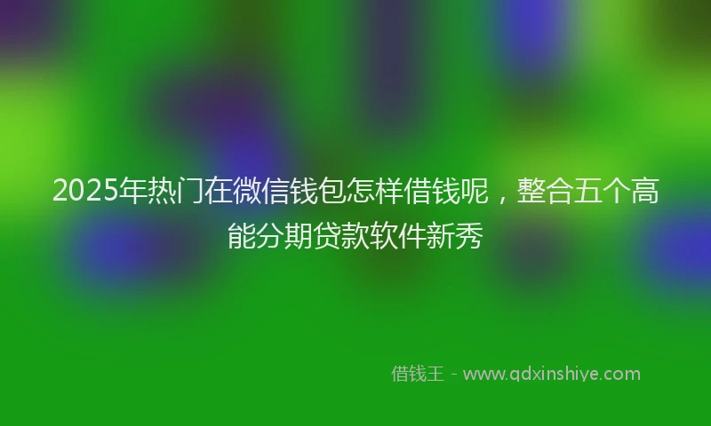 2025年热门在微信钱包怎样借钱呢，整合五个高能分期贷款软件新秀