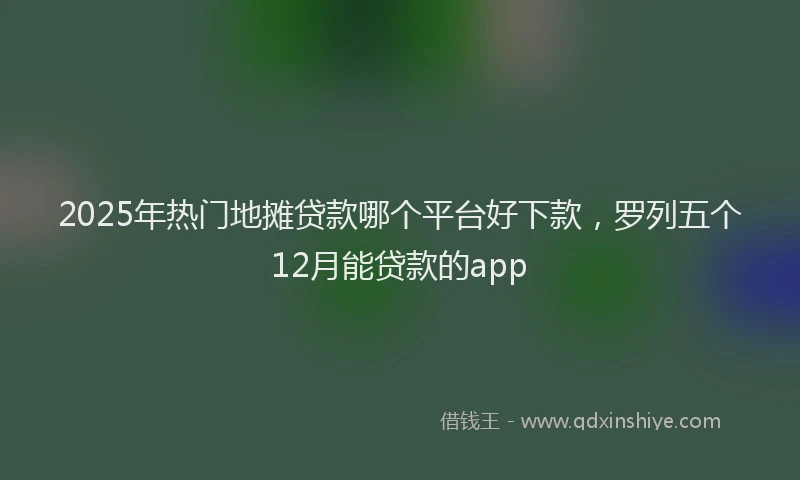 2025年热门地摊贷款哪个平台好下款，罗列五个12月能贷款的app