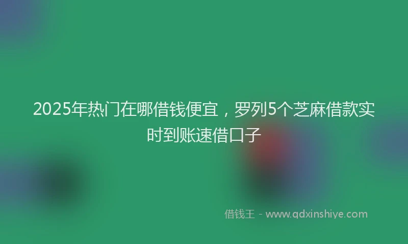 2025年热门在哪借钱便宜，罗列5个芝麻借款实时到账速借口子