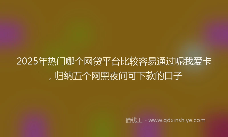 2025年热门哪个网贷平台比较容易通过呢我爱卡，归纳五个网黑夜间可下款的口子
