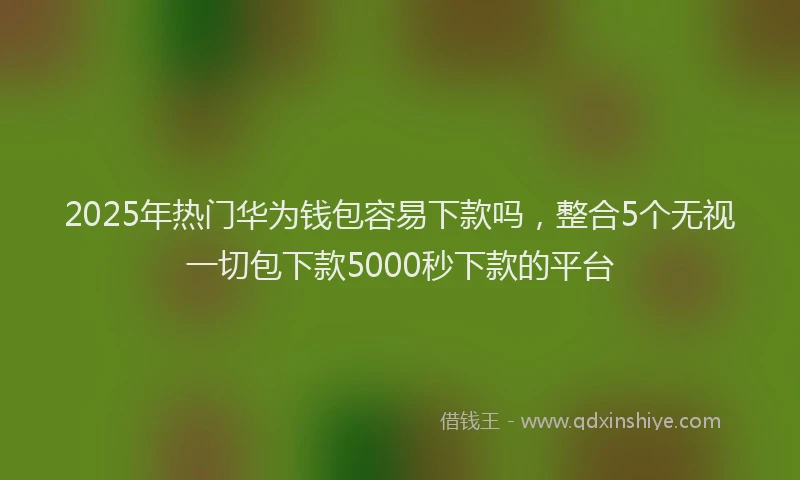 2025年热门华为钱包容易下款吗，整合5个无视一切包下款5000秒下款的平台