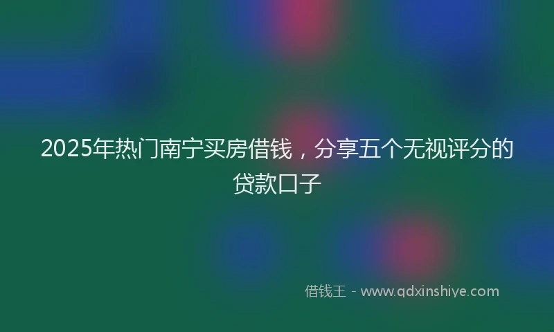 2025年热门南宁买房借钱，分享五个无视评分的贷款口子