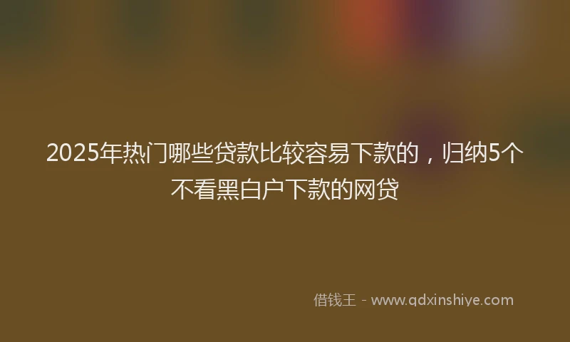 2025年热门哪些贷款比较容易下款的，归纳5个不看黑白户下款的网贷