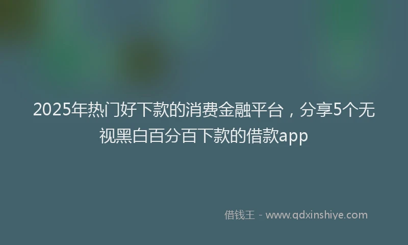 2025年热门好下款的消费金融平台，分享5个无视黑白百分百下款的借款app