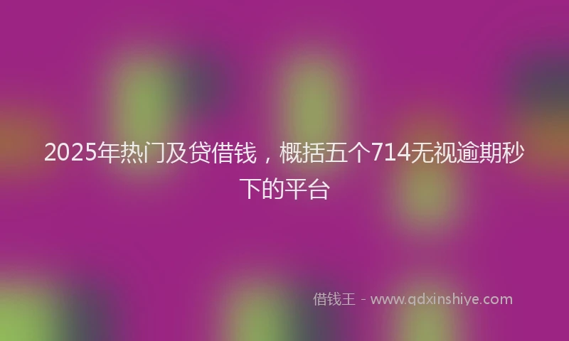 2025年热门及贷借钱，概括五个714无视逾期秒下的平台