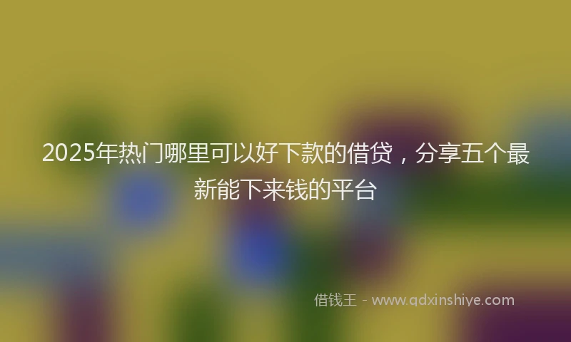 2025年热门哪里可以好下款的借贷，分享五个最新能下来钱的平台
