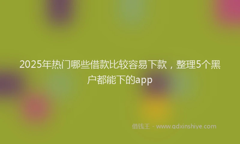 2025年热门哪些借款比较容易下款，整理5个黑户都能下的app