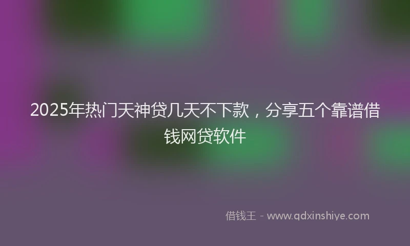 2025年热门天神贷几天不下款，分享五个靠谱借钱网贷软件