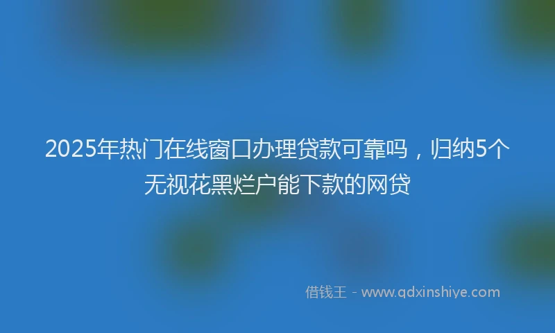 2025年热门在线窗口办理贷款可靠吗，归纳5个无视花黑烂户能下款的网贷