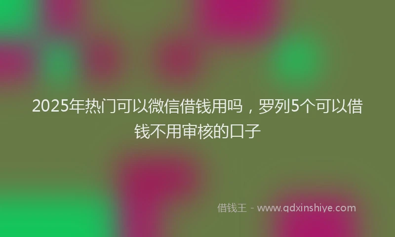 2025年热门可以微信借钱用吗，罗列5个可以借钱不用审核的口子
