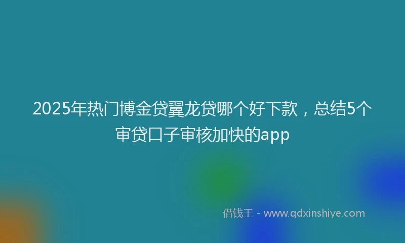 2025年热门博金贷翼龙贷哪个好下款，总结5个审贷口子审核加快的app