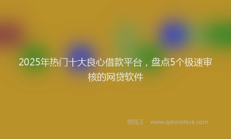 2025年热门十大良心借款平台，盘点5个极速审核的网贷软件