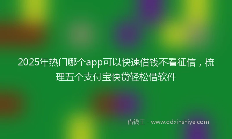 2025年热门哪个app可以快速借钱不看征信，梳理五个支付宝快贷轻松借软件