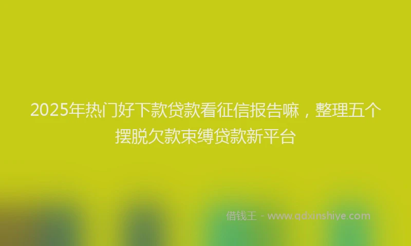 2025年热门好下款贷款看征信报告嘛，整理五个摆脱欠款束缚贷款新平台