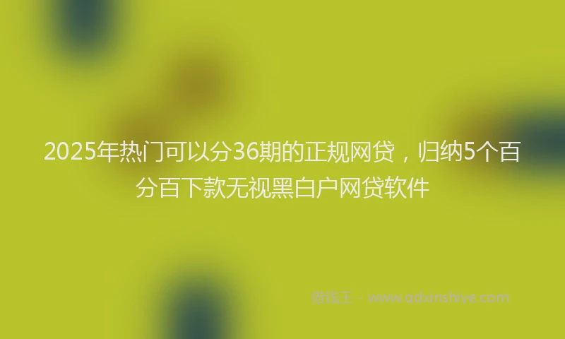 2025年热门可以分36期的正规网贷，归纳5个百分百下款无视黑白户网贷软件