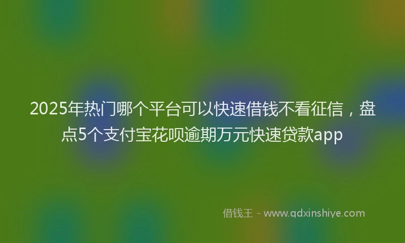 2025年热门哪个平台可以快速借钱不看征信，盘点5个支付宝花呗逾期万元快速贷款app