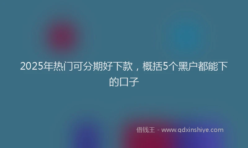 2025年热门可分期好下款，概括5个黑户都能下的口子