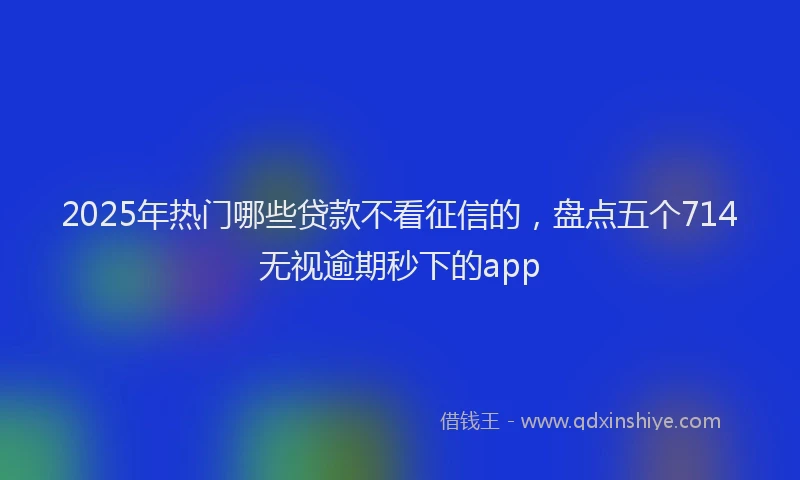 2025年热门哪些贷款不看征信的，盘点五个714无视逾期秒下的app
