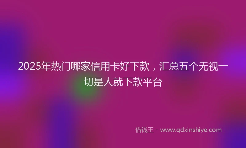 2025年热门哪家信用卡好下款，汇总五个无视一切是人就下款平台