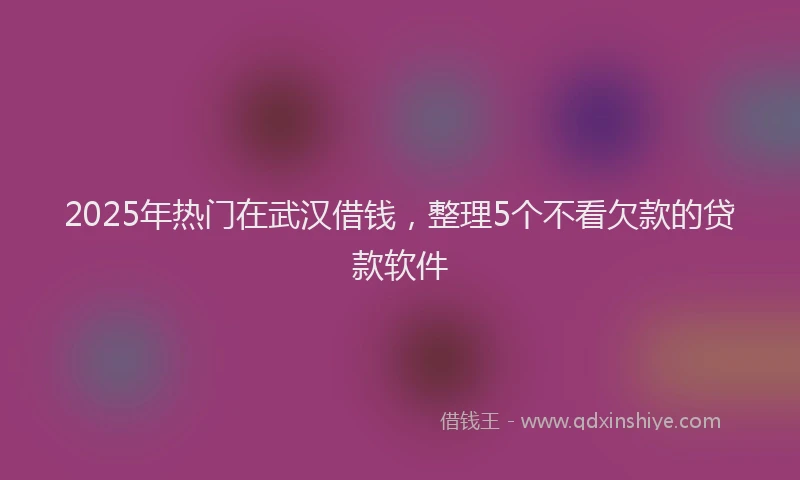 2025年热门在武汉借钱，整理5个不看欠款的贷款软件
