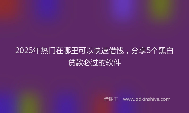 2025年热门在哪里可以快速借钱，分享5个黑白贷款必过的软件