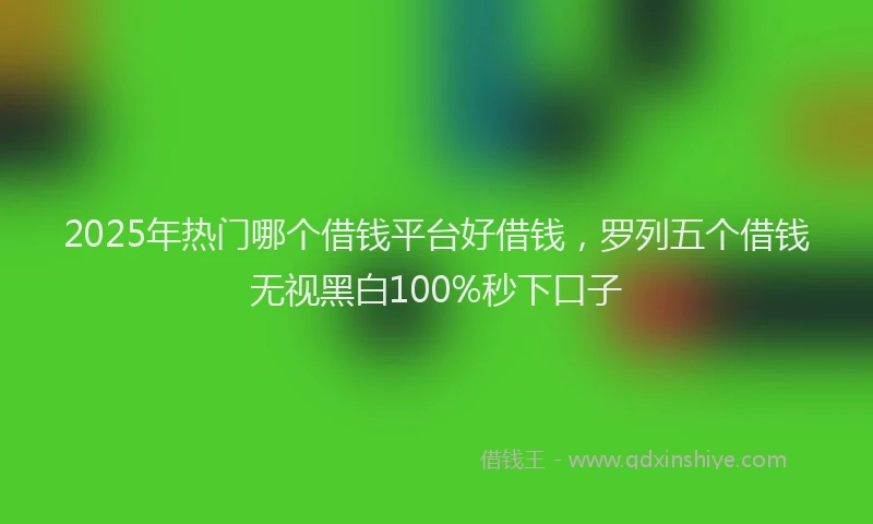 2025年热门哪个借钱平台好借钱，罗列五个借钱无视黑白100%秒下口子