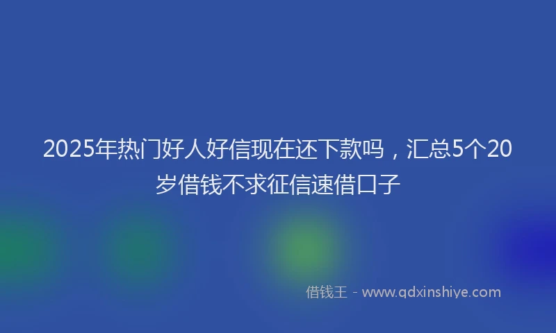 2025年热门好人好信现在还下款吗，汇总5个20岁借钱不求征信速借口子