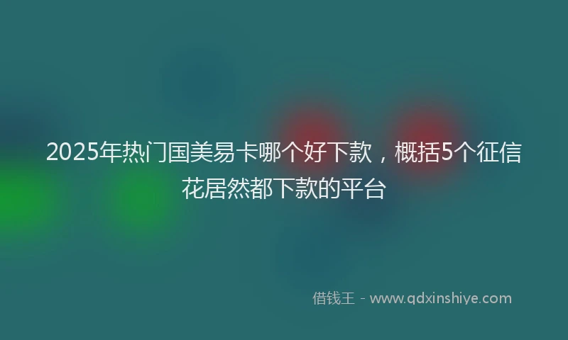 2025年热门国美易卡哪个好下款，概括5个征信花居然都下款的平台