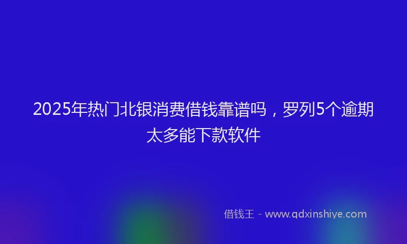 2025年热门北银消费借钱靠谱吗，罗列5个逾期太多能下款软件