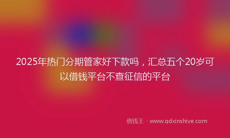 2025年热门分期管家好下款吗，汇总五个20岁可以借钱平台不查征信的平台