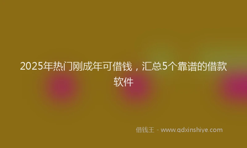 2025年热门刚成年可借钱，汇总5个靠谱的借款软件
