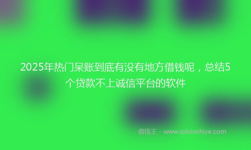 2025年热门呆账到底有没有地方借钱呢，总结5个贷款不上诚信平台的软件