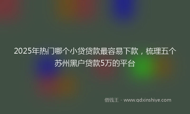 2025年热门哪个小贷贷款最容易下款，梳理五个苏州黑户贷款5万的平台