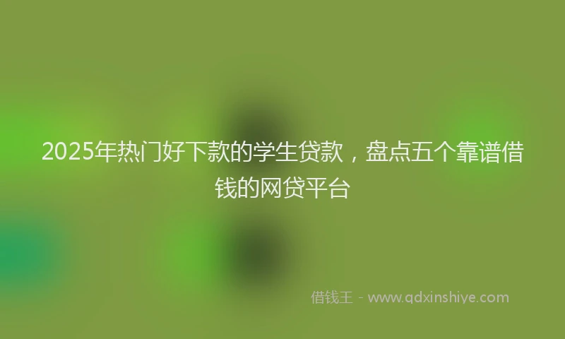 2025年热门好下款的学生贷款，盘点五个靠谱借钱的网贷平台