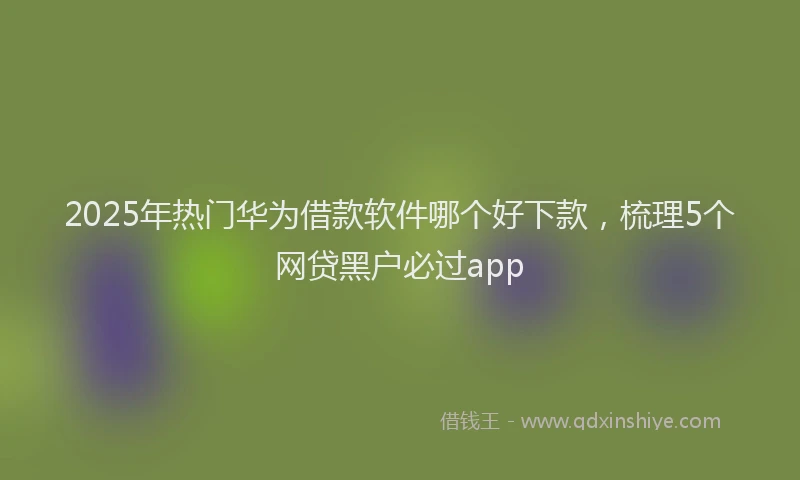 2025年热门华为借款软件哪个好下款，梳理5个网贷黑户必过app