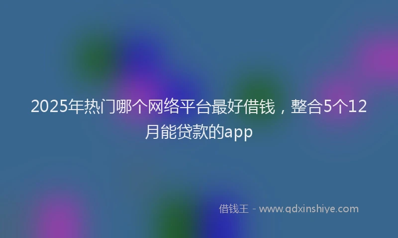 2025年热门哪个网络平台最好借钱，整合5个12月能贷款的app