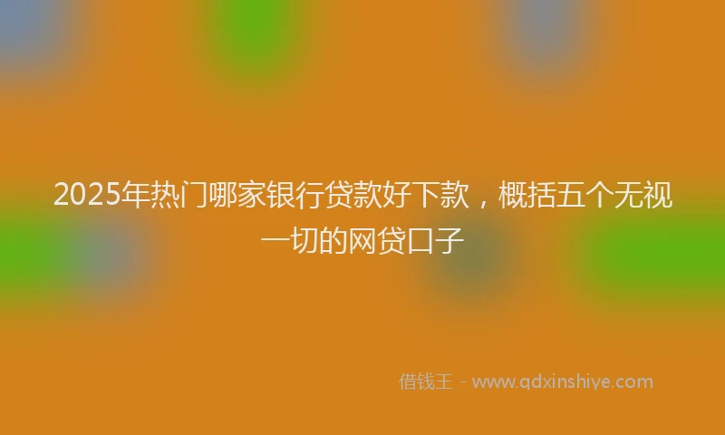2025年热门哪家银行贷款好下款，概括五个无视一切的网贷口子