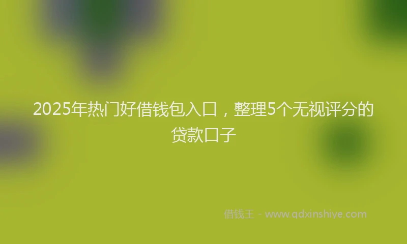 2025年热门好借钱包入口，整理5个无视评分的贷款口子