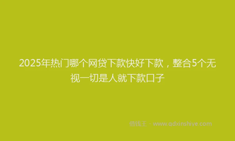 2025年热门哪个网贷下款快好下款，整合5个无视一切是人就下款口子