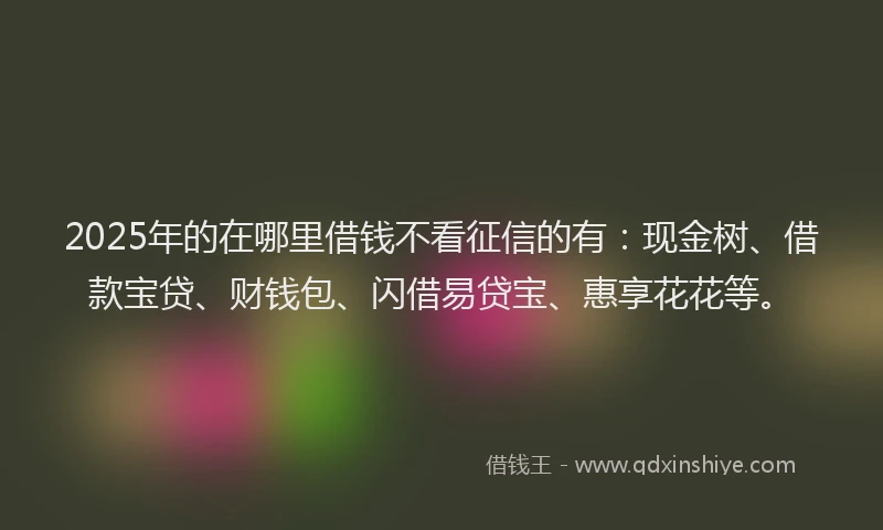 2025年的在哪里借钱不看征信的有：现金树、借款宝贷、财钱包、闪借易贷宝、惠享花花等。