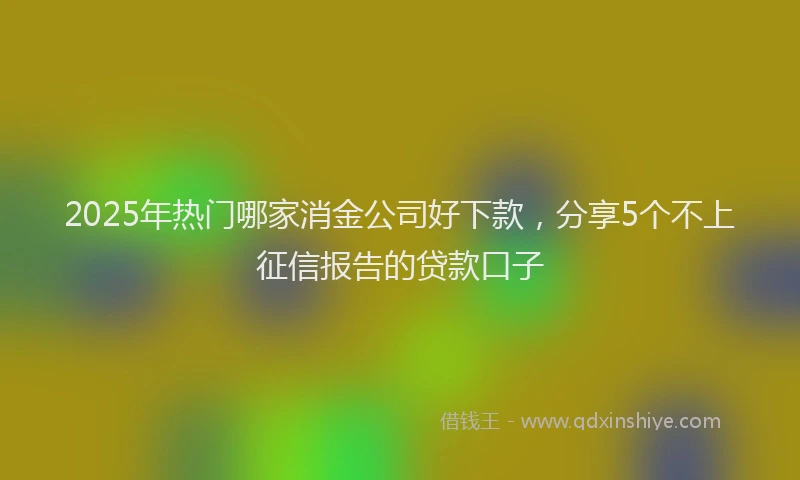 2025年热门哪家消金公司好下款，分享5个不上征信报告的贷款口子