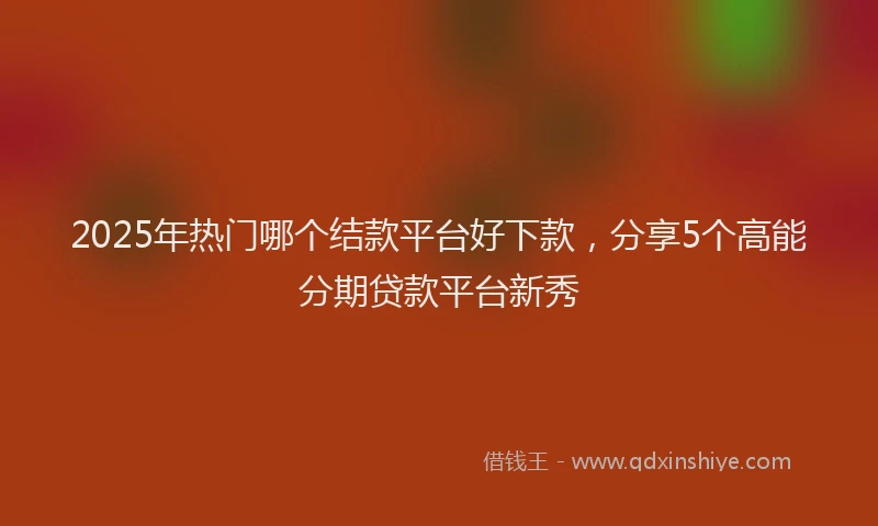 2025年热门哪个结款平台好下款，分享5个高能分期贷款平台新秀