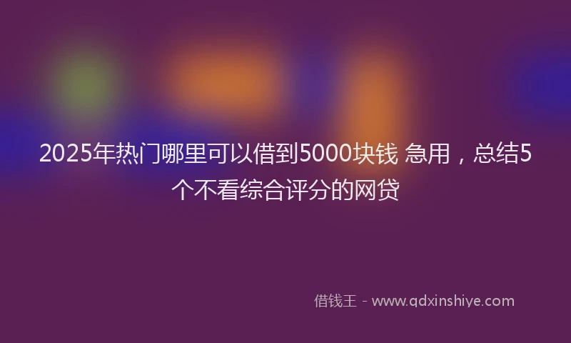 2025年热门哪里可以借到5000块钱 急用，总结5个不看综合评分的网贷