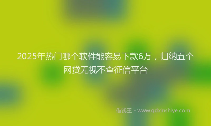 2025年热门哪个软件能容易下款6万，归纳五个网贷无视不查征信平台