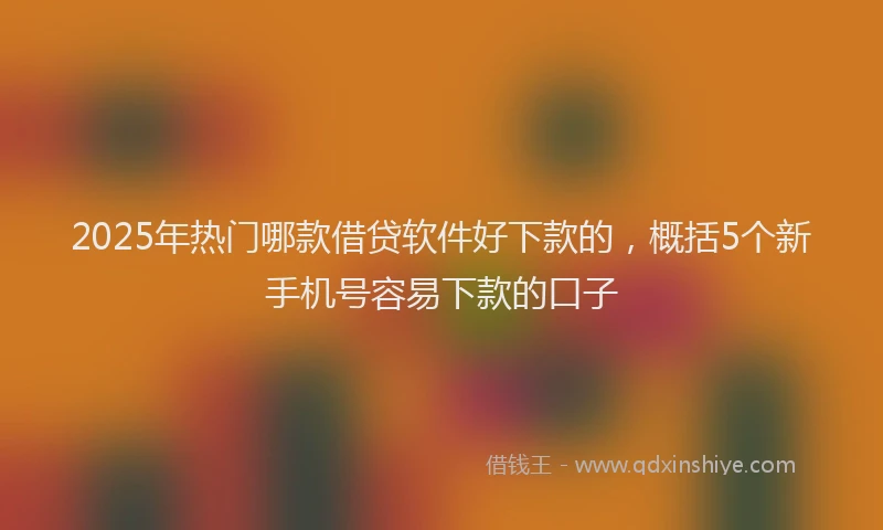 2025年热门哪款借贷软件好下款的，概括5个新手机号容易下款的口子