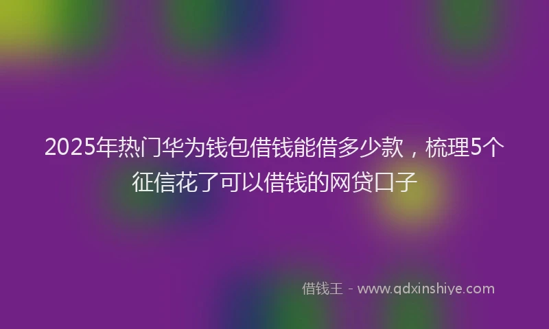 2025年热门华为钱包借钱能借多少款，梳理5个征信花了可以借钱的网贷口子