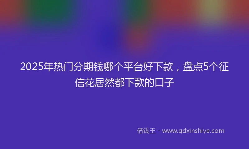 2025年热门分期钱哪个平台好下款，盘点5个征信花居然都下款的口子