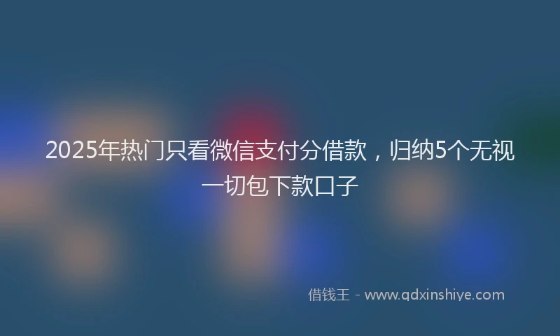 2025年热门只看微信支付分借款，归纳5个无视一切包下款口子