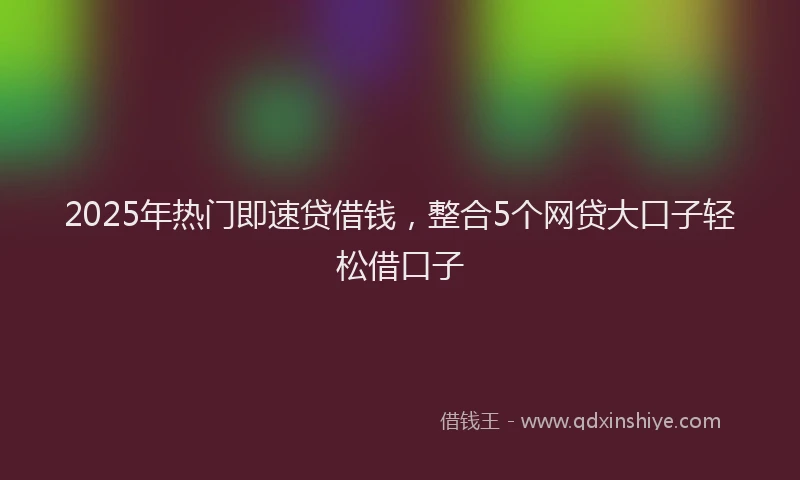2025年热门即速贷借钱，整合5个网贷大口子轻松借口子