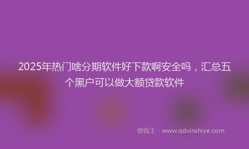 2025年热门啥分期软件好下款啊安全吗，汇总五个黑户可以做大额贷款软件